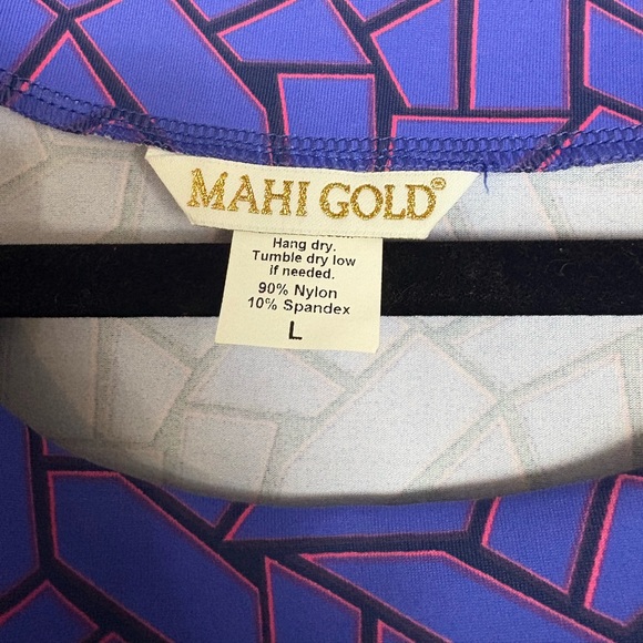 Mahi Gold Large dress purple blue rectangle diamonds pink woman’s - Picture 3 of 3